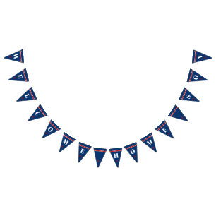 Welcome Home Son Classic Nautical Anchor Stripes Bunting Flags