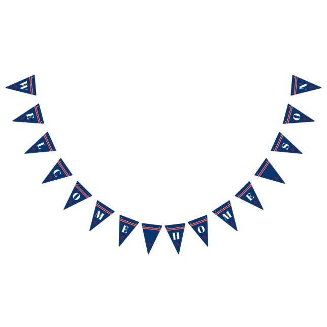 Welcome Home Son Classic Nautical Anchor Stripes Bunting Flags (All)