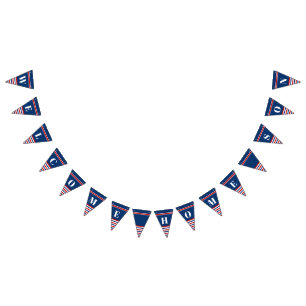 Welcome Home Son Classic Red White Blue Stripes Bunting Flags