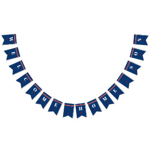 Welcome Home Son Nautical Anchor Stripes Bunting Flags
