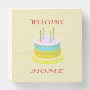 welcome home tick tock pale yellow watch wooden box sign