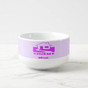 WELCOME HOME TWO SHADES OF PURPLE PLUS LOGO SOUP MUG