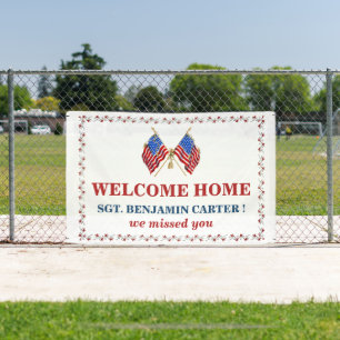  Welcome Home USA Flag Military Army Marine  Banner