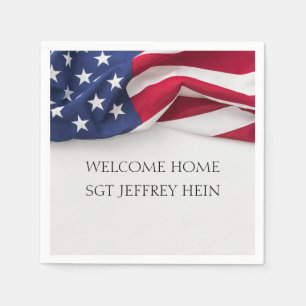 Welcome Home USA Flag Military Party Napkins