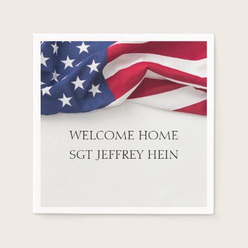Welcome Home USA Flag Military Party Napkins