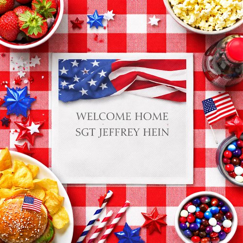 Welcome Home USA Flag Military Party Napkins