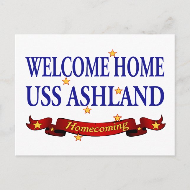Welcome Home USS Ashland Postcard (Front)