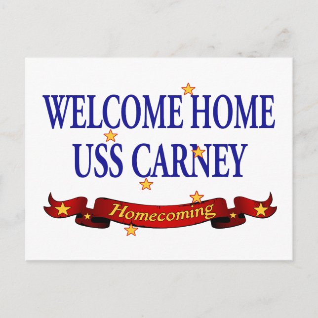 Welcome Home USS Carney Postcard (Front)