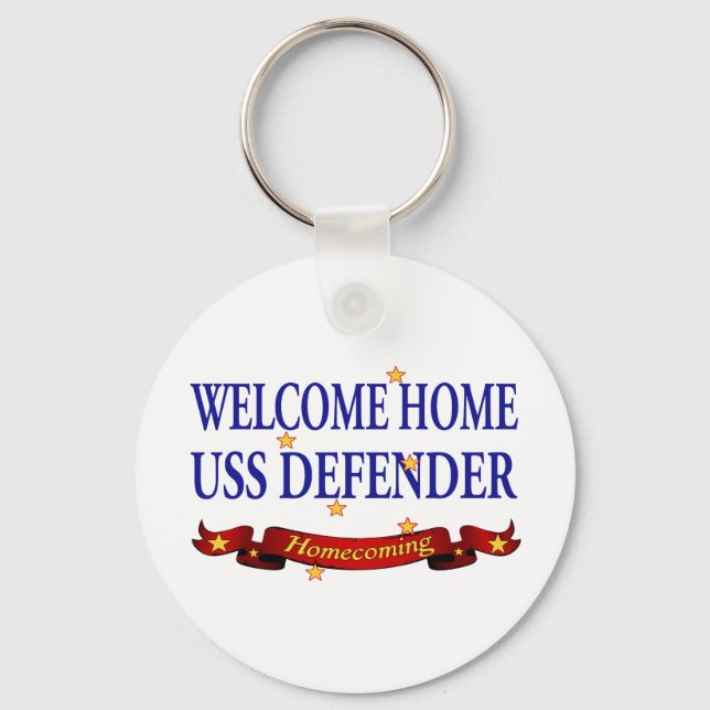 Welcome Home USS Defender Keychain (Front)