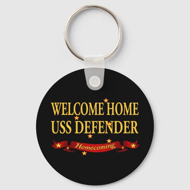 Welcome Home USS Defender Keychain (Front)