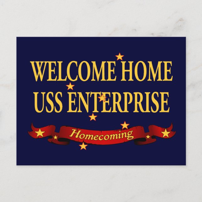 Welcome Home USS Enterprise Postcard (Front)