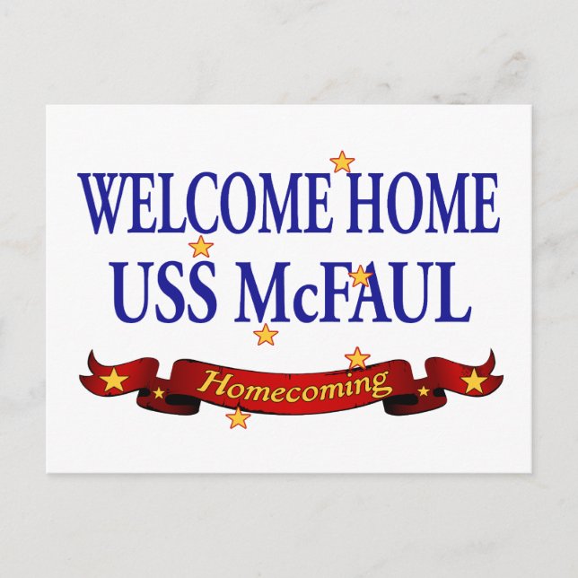 Welcome Home USS McFaul Postcard (Front)