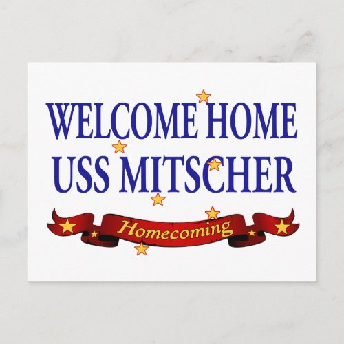 Welcome Home USS Mitscher Postcard