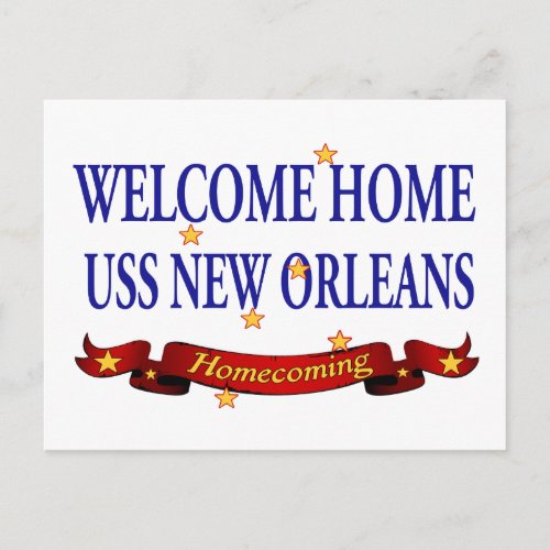 Welcome Home USS New Orleans Postcard