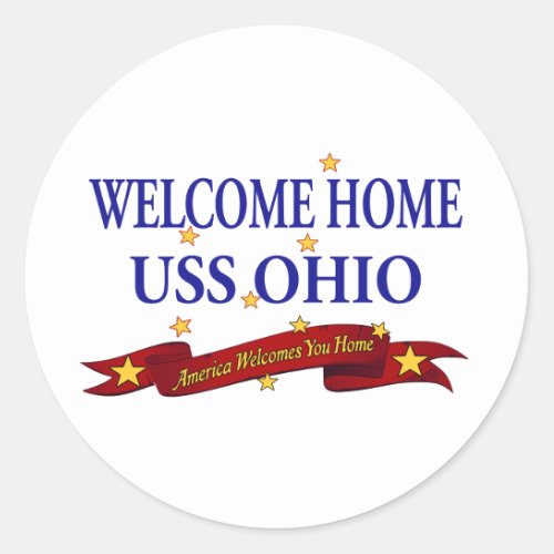 Welcome Home USS Ohio Classic Round Sticker