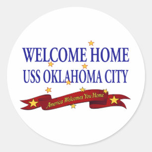 Welcome Home USS Oklahoma City Classic Round Sticker