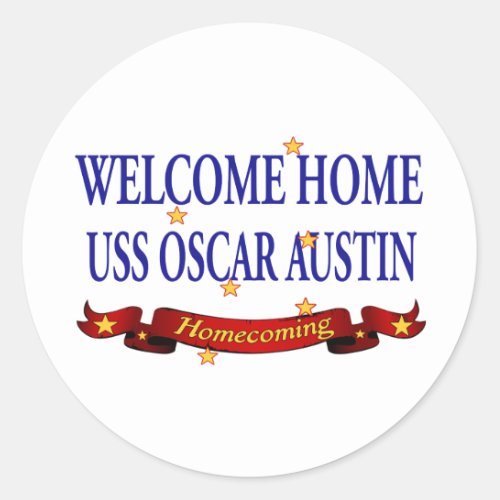 Welcome Home USS Oscar Martin Classic Round Sticker
