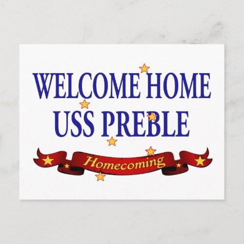 Welcome Home USS Preble Postcard