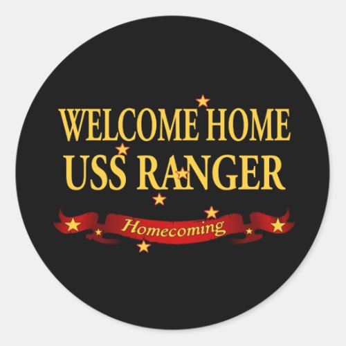Welcome Home USS Ranger Classic Round Sticker