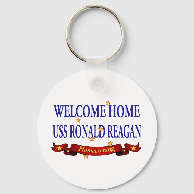 Welcome Home USS Ronald Reagan Keychain (Front)