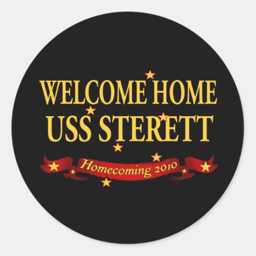 Welcome Home USS Sterett Classic Round Sticker