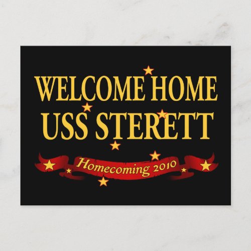 Welcome Home USS Sterett Postcard