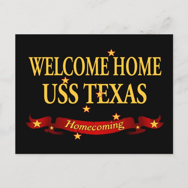 Welcome Home USS Texas Postcard (Front)
