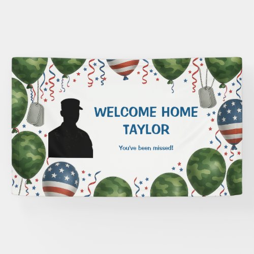 Welcome Home Veteran Banner – Patriotic Camo 