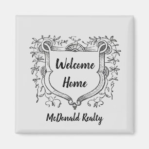 Welcome Home Vintage Shield House Seller Magnet