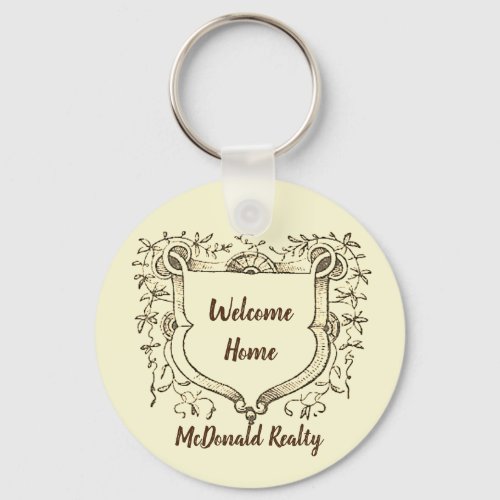 Welcome Home Vintage Shield Realty Promotional Keychain