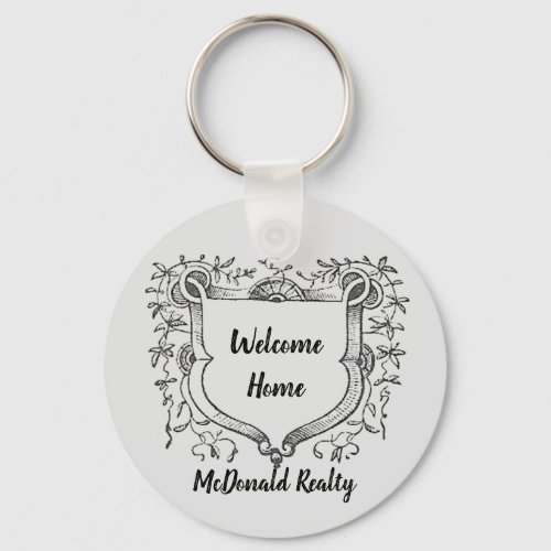 Welcome Home Vintage Shield Realty Promotional Keychain