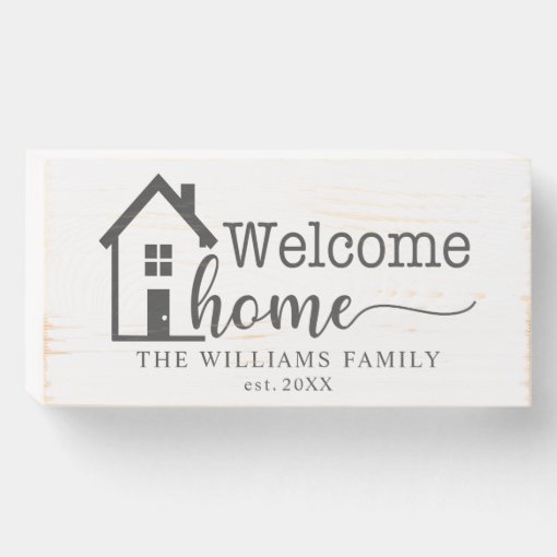 Welcome Home Wedding Newlyweds Family Wooden Box Sign | Zazzle