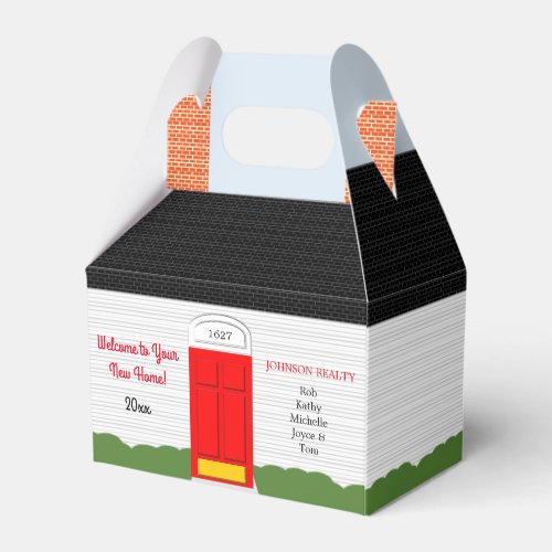 Welcome Home White House Black Roof  Housewarming Favor Boxes
