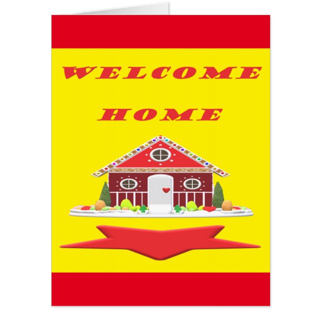 Welcome home with house red yellow colors       card (Front)