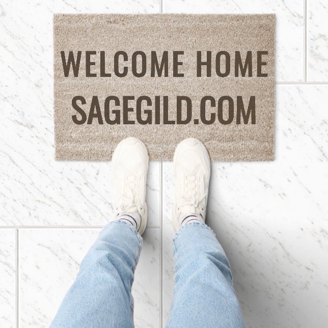 WELCOME HOME with Sagegild.com Coir Fiber Door Mat (Insitu)