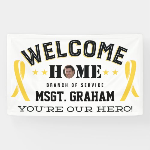 Welcome Home Yellow Ribbon Military Member Banner