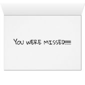 ****WELCOME HOME**** YOU WERE "MISSED" CARDS (Inside Horizontal (Bottom))