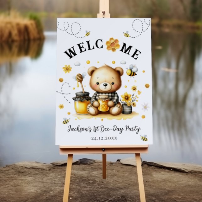 Welcome Honey Bee-Day Birthday Bear Birthday Party Foam Board (Creator Uploaded)