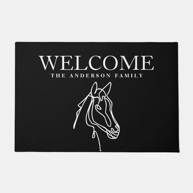 Welcome horse door mat for home or barn (Front)