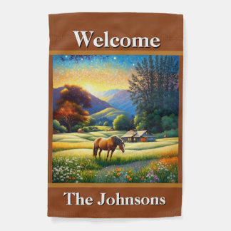 Welcome Horse Farm Garden Flag