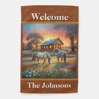 Welcome Horse Farm Garden Flag