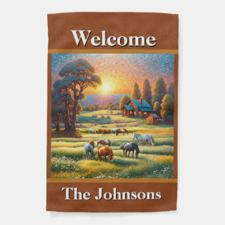 Welcome Horse Farm Garden Flag