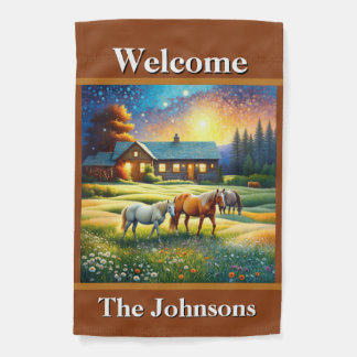Welcome Horse Farm Garden Flag