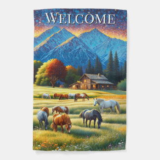 Welcome Horse Farm Garden Flag