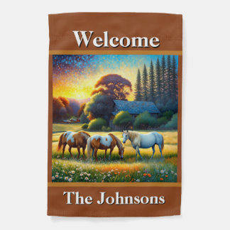 Welcome Horse Farm Garden Flag