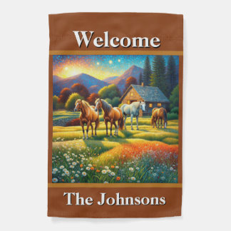 Welcome Horse Farm Garden Flag
