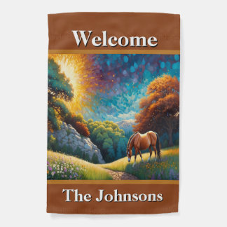 Welcome Horse Farm Garden Flag
