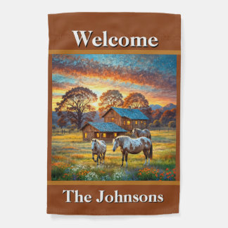 Welcome Horse Farm Garden Flag