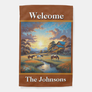 Welcome Horse Farm Garden Flag