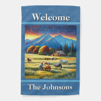 Welcome Horse Farm Garden Flag